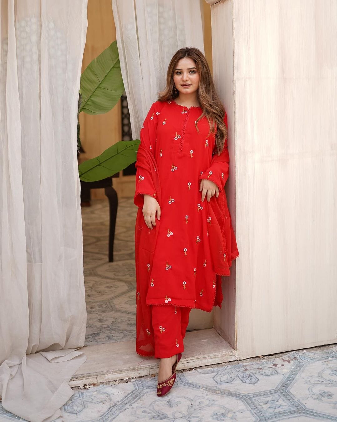 3Pc Embroidered cotton lawn Dress for Women
