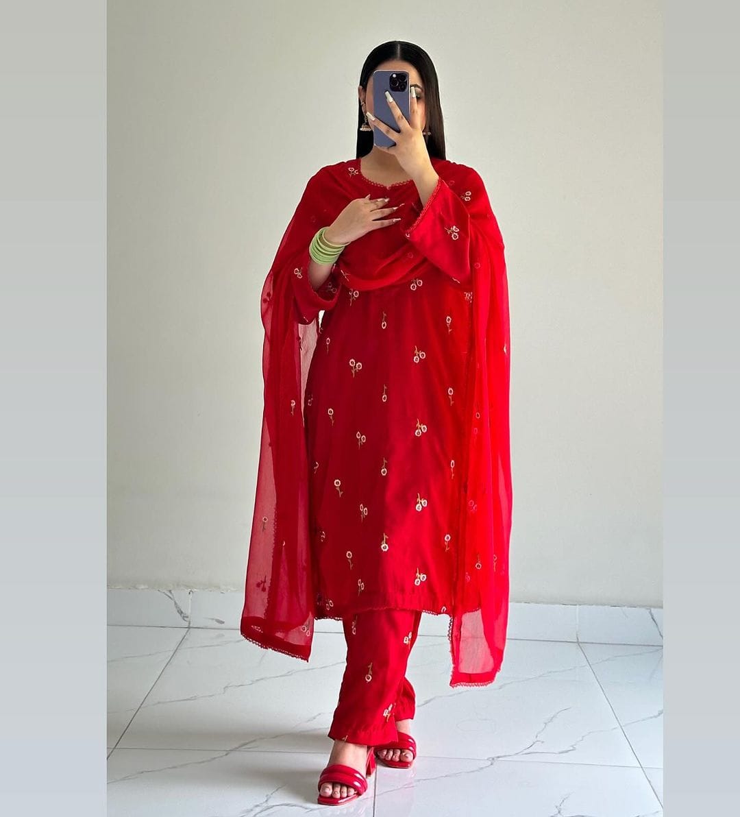 3Pc Embroidered cotton lawn Dress for Women