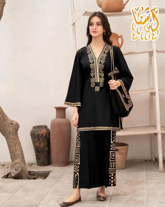 3PC printed shirt trouser with printed bag for Women
